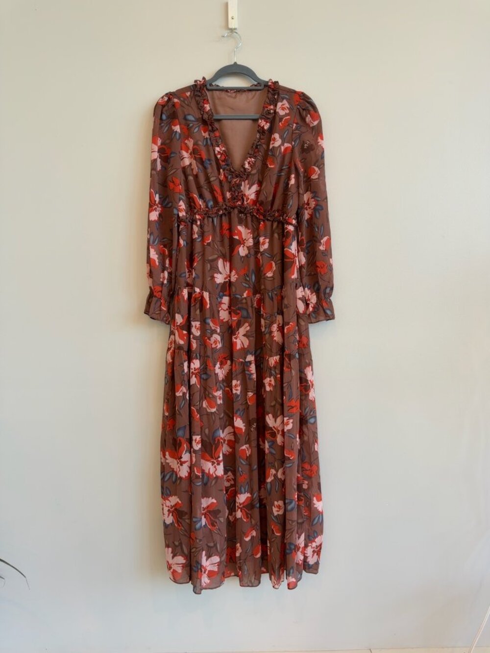 Floral Ruffle Tiered Maxi Dress | Romantic Boho | Size S-M (See Measurements)